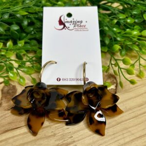 Leopard Print Flower Earrings