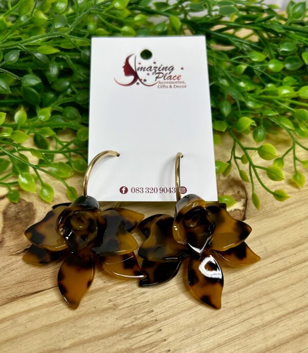 Leopard Print Flower Earrings