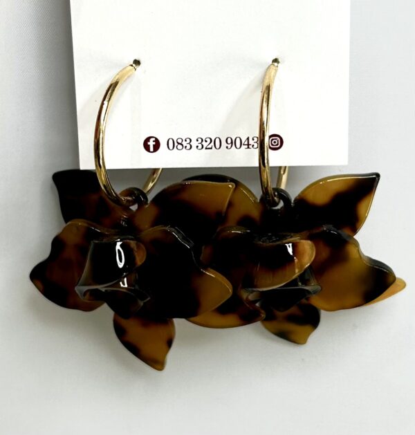 Leopard Print Flower Earrings - Image 2