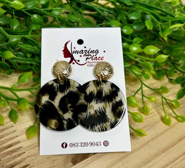 Round Animal Print Earrings