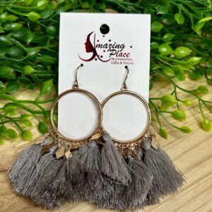 Grey Tassel Earrings