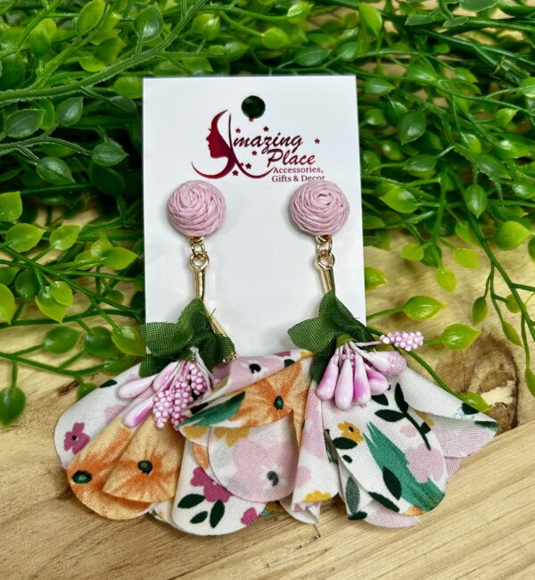Light Pink Floral Earrings