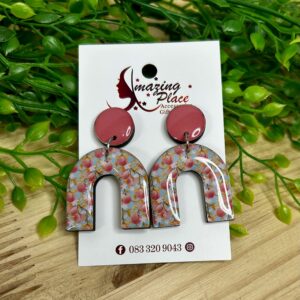 Pink Floral Earrings
