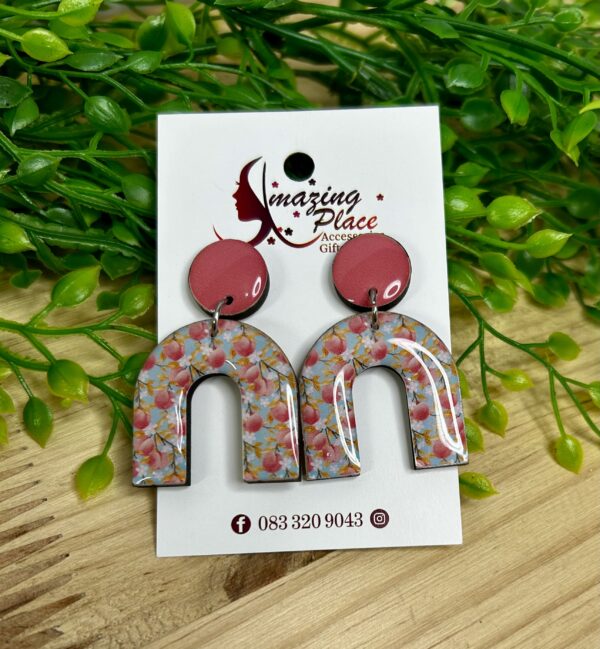 Pink Floral Earrings