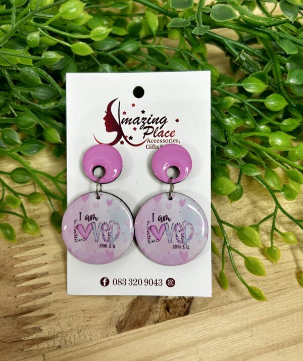 Pink Inspirational Earrings