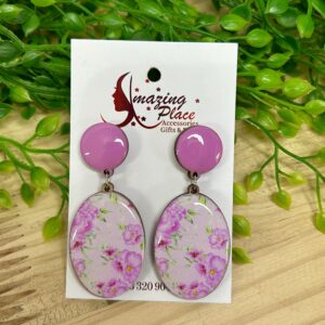 Pink Floral Earrings