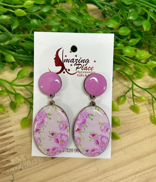 Pink Floral Earrings