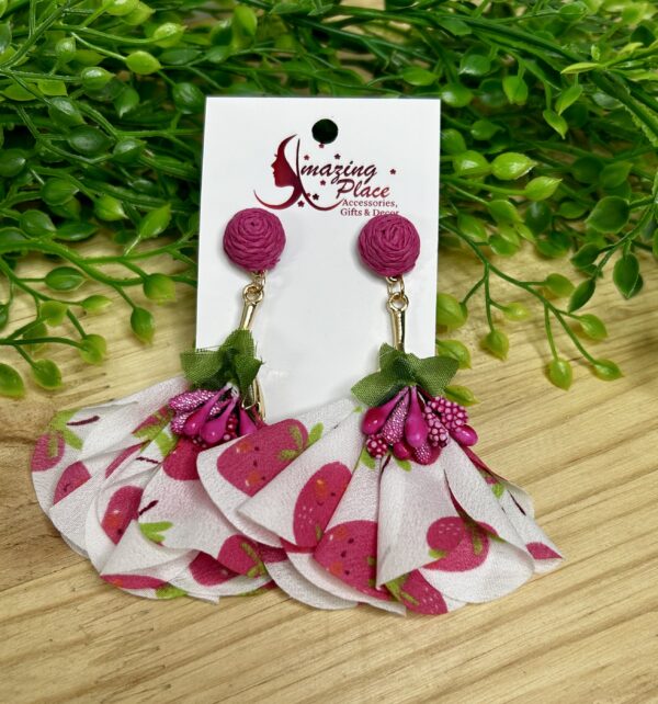 Pink Floral Earrings