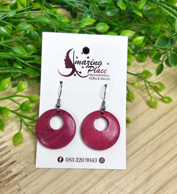 Pink Circle Earrings