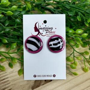Pink Zebra Earrings