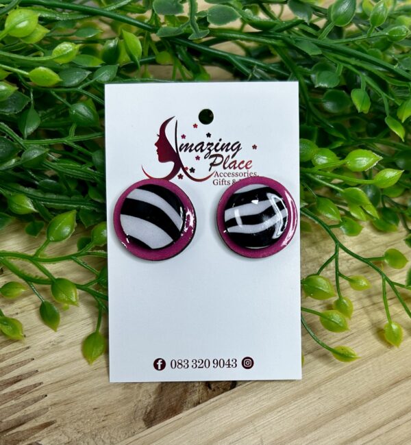 Pink Zebra Earrings