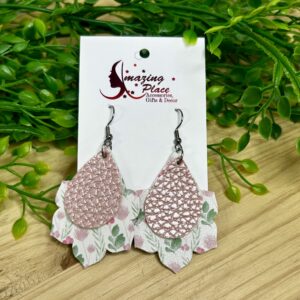 Leather Pink Earrings