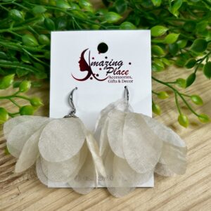 Cream Silky Petal Earrings