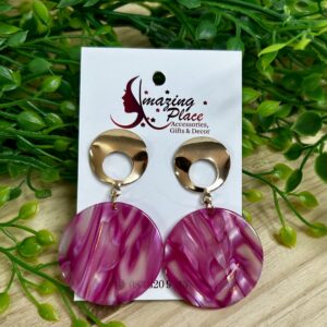 Pink Marble Earrings