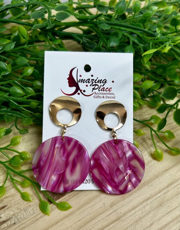 Pink Marble Earrings