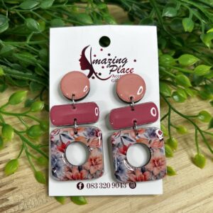 Pink Floral Earrings