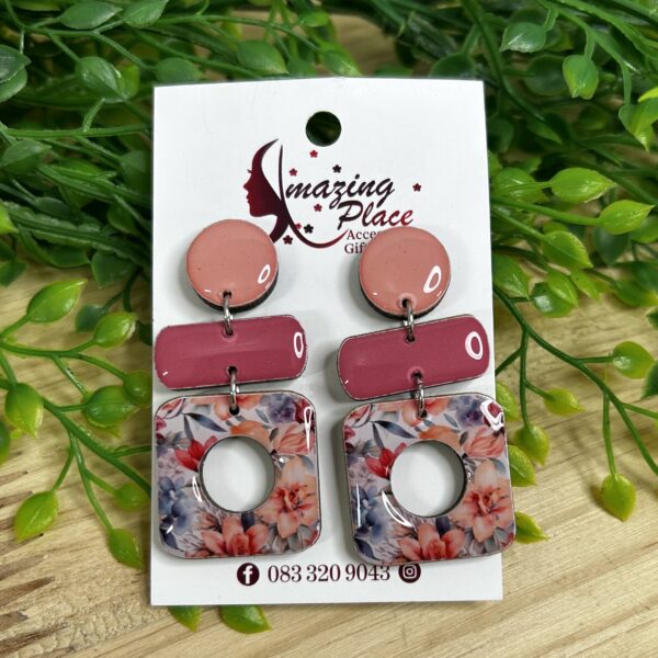 Pink Floral Earrings