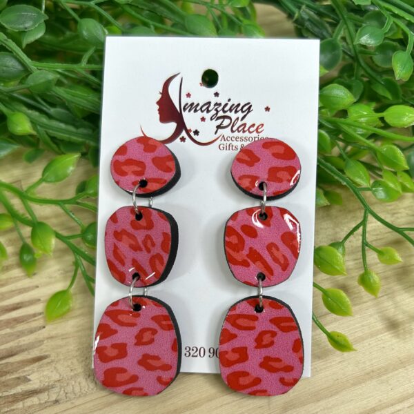 Pink Leopard Print Earrings
