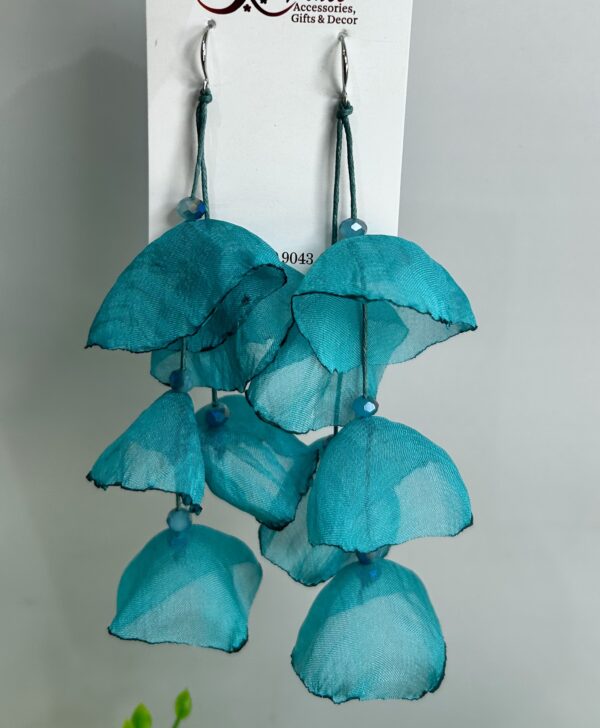 Turquoise Silky Petal Earrings - Image 2