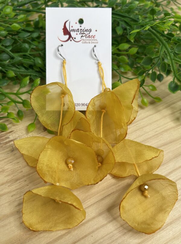 Yellow Silky Petal Earrings