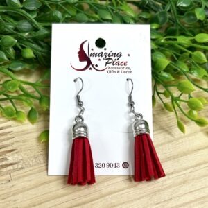 Red Tassel Earrings