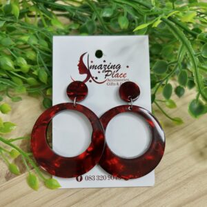 Red Marble Earrings
