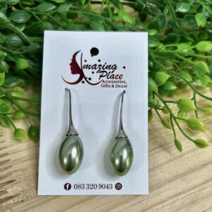 Green Tear Drop Earrings