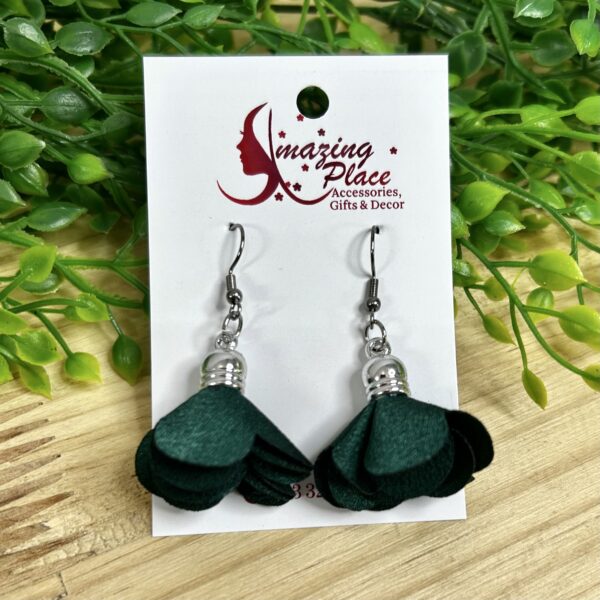 Green Petal Earrings