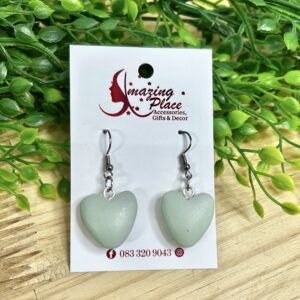 Light Teal Heart Earrings