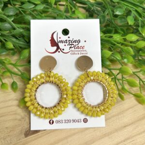 Yellow Circle Earrings