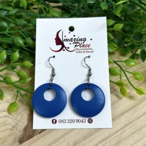 Blue Circle Earrings