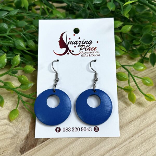 Blue Circle Earrings