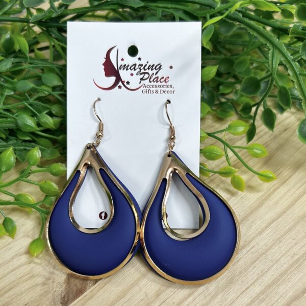 Blue Tear Drop Earrings