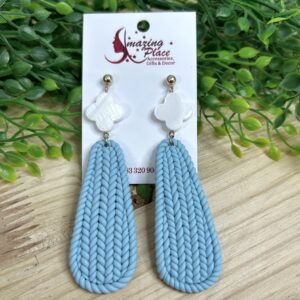 Blue Weaved Look Earrings