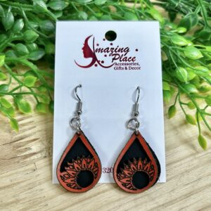 Orange Sunflower Earrings