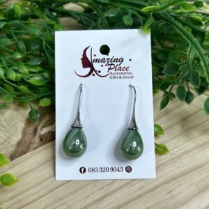 Green Tear Drop Earrings
