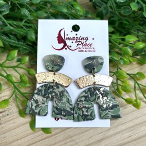 Marble Green Earrings