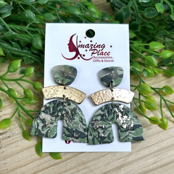 Marble Green Earrings