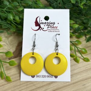 Yellow Circle Earrings