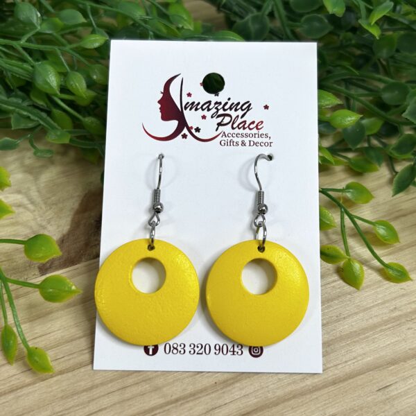 Yellow Circle Earrings