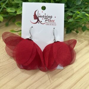 Short Deep Silky Petal Earrings