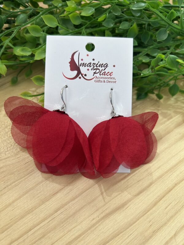 Short Deep Silky Petal Earrings