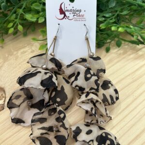 Leopard Print Silky Petal Earrings