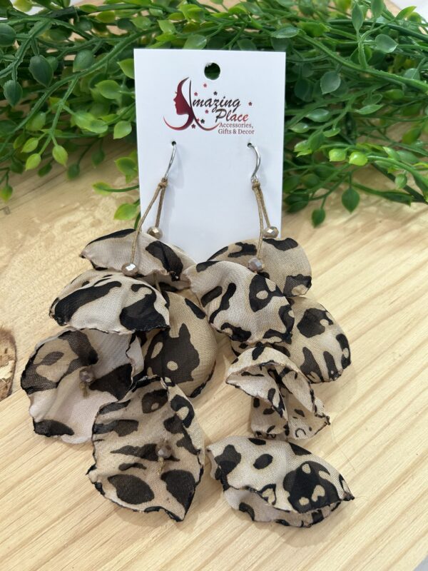 Leopard Print Silky Petal Earrings