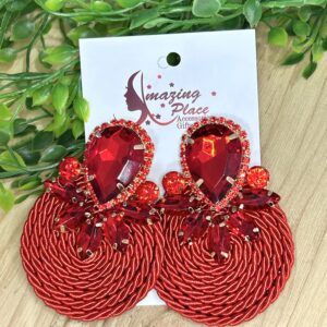 Red Rhinestone knot Earring