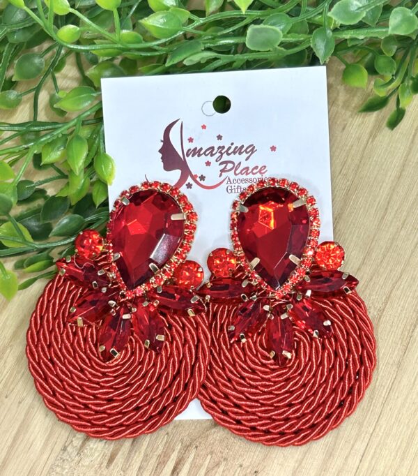 Red Rhinestone knot Earring