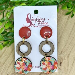 Red Multi Circle Earrings
