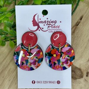 Red Floral Earrings