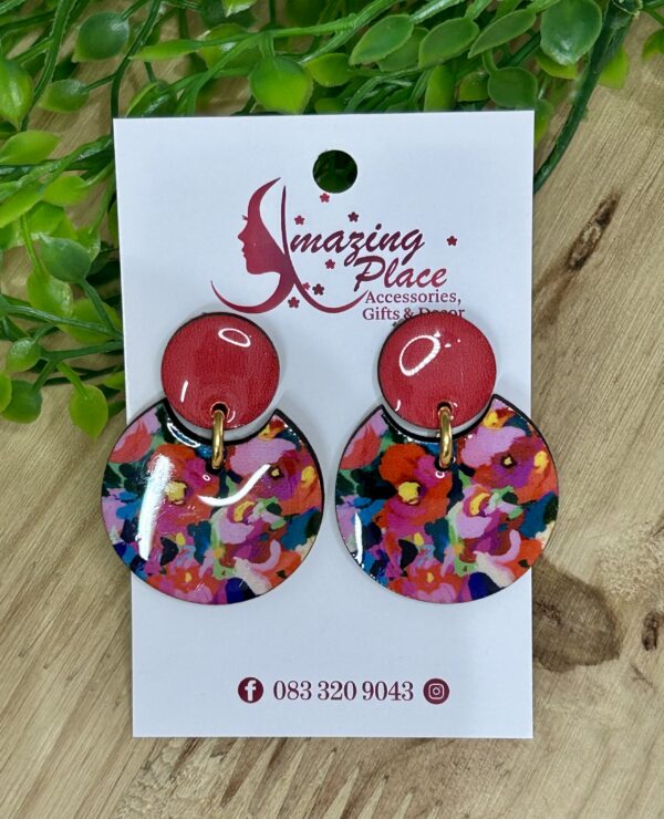 Red Floral Earrings