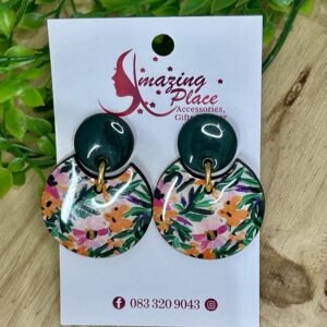 Green Floral Earrings